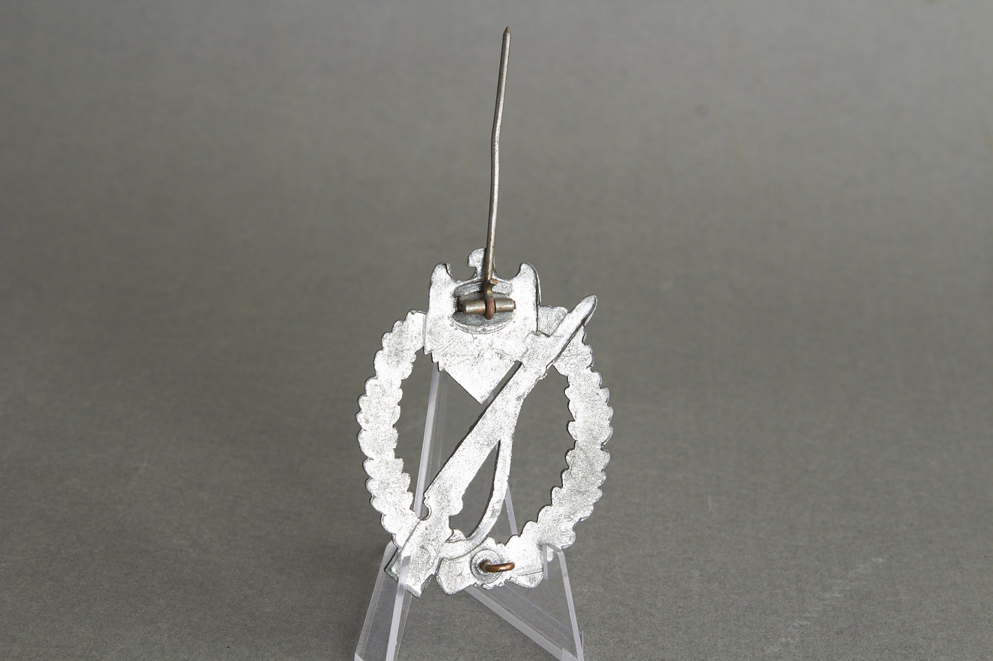 Infanterie Sturmabzeichen in silver. "Halb Hohl". Unmarked Steinhauer & Lück. Rare. Original.