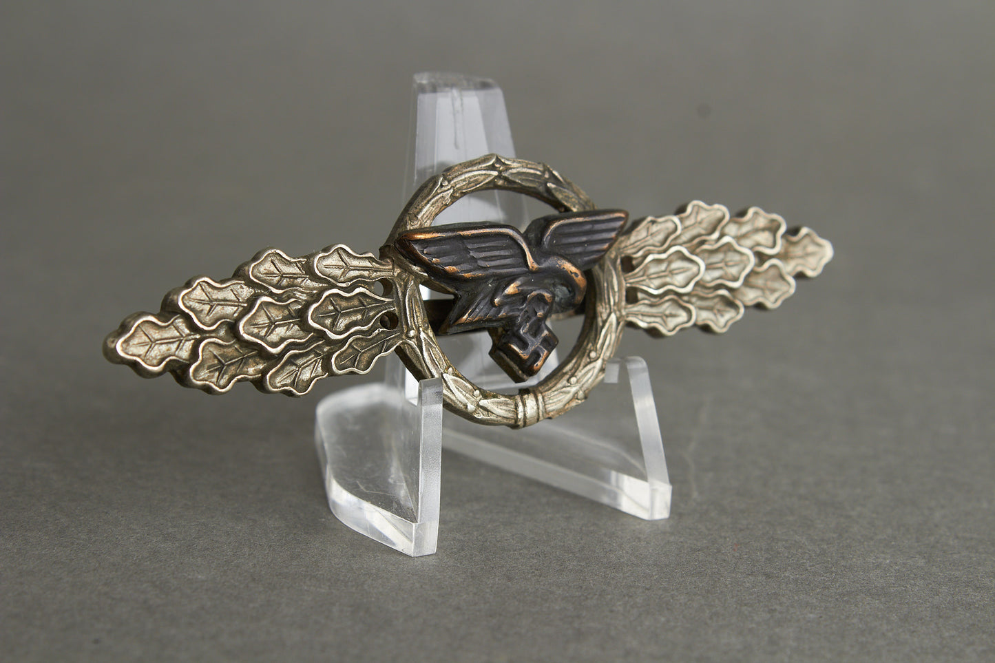 Luftwaffe "Frontflugspange für Transport- und Luftlandeflieger in Silber". Original.