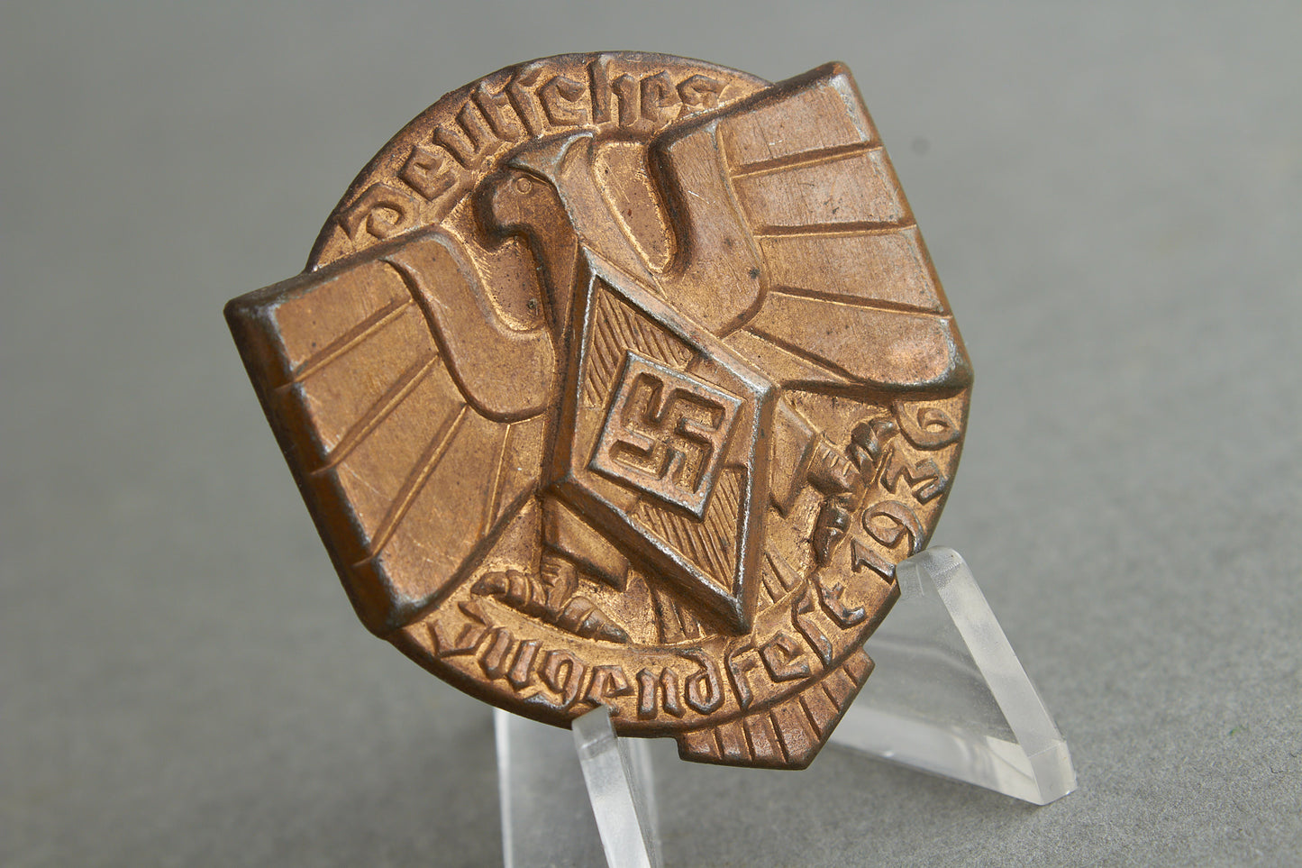 HJ/DJ (Hitler Jugend/Deutsche Jugend) "Deutsches Jungfest 1937" Tinnie. Original.