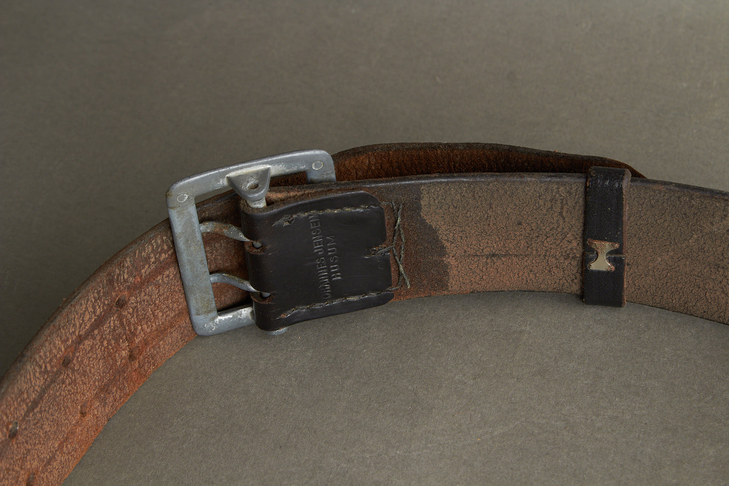 Danish Made German Heer Officer Belt. Maker "Johannes Jensen, Husum". Rare. Original.