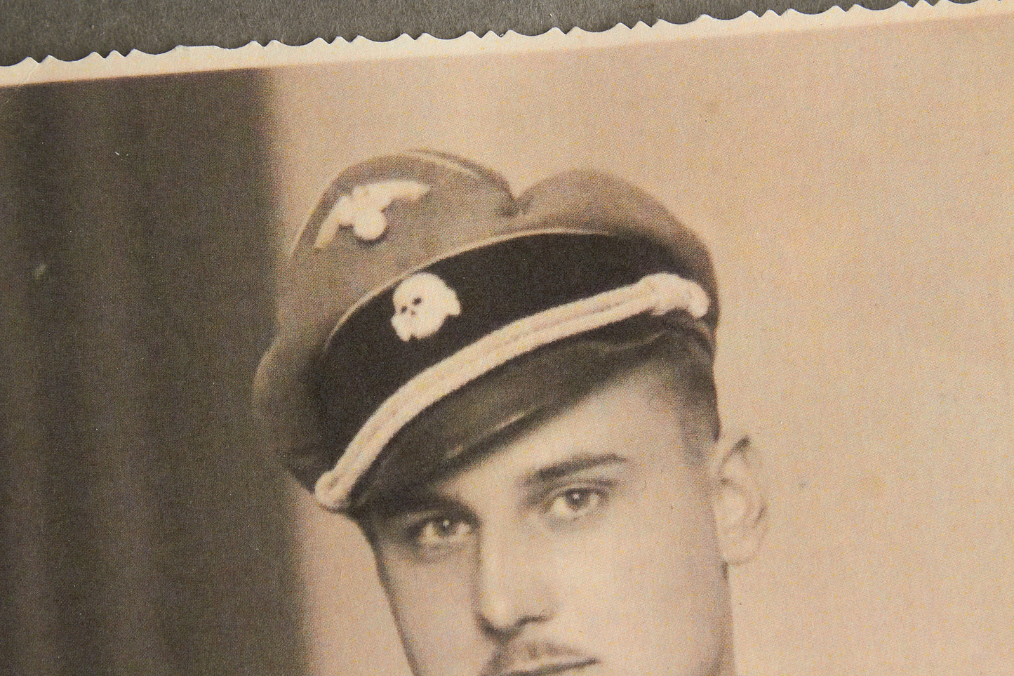 Waffen-SS "Adolf Hitler" Picture. With HJ "Goldene Abzeichen" A5-size. Rare. Original.