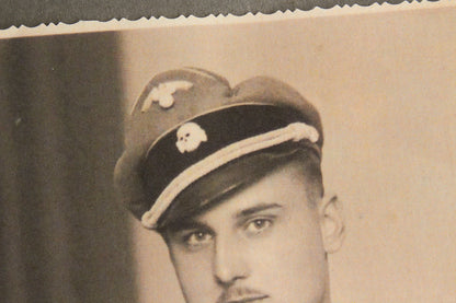 Waffen-SS "Adolf Hitler" Picture. With HJ "Goldene Abzeichen" A5-size. Rare. Original.