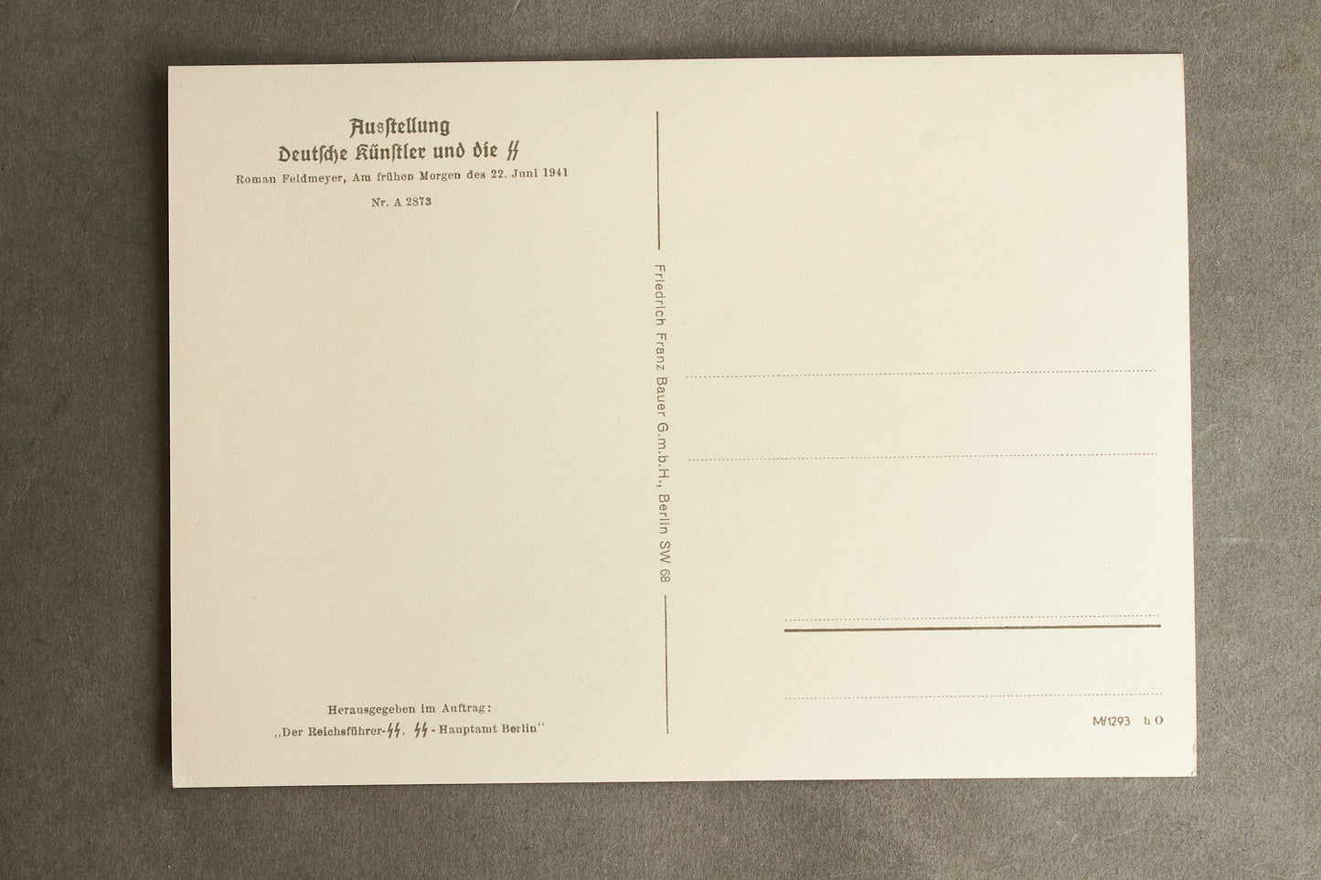 Waffen-SS Postcard. Rare. Original.