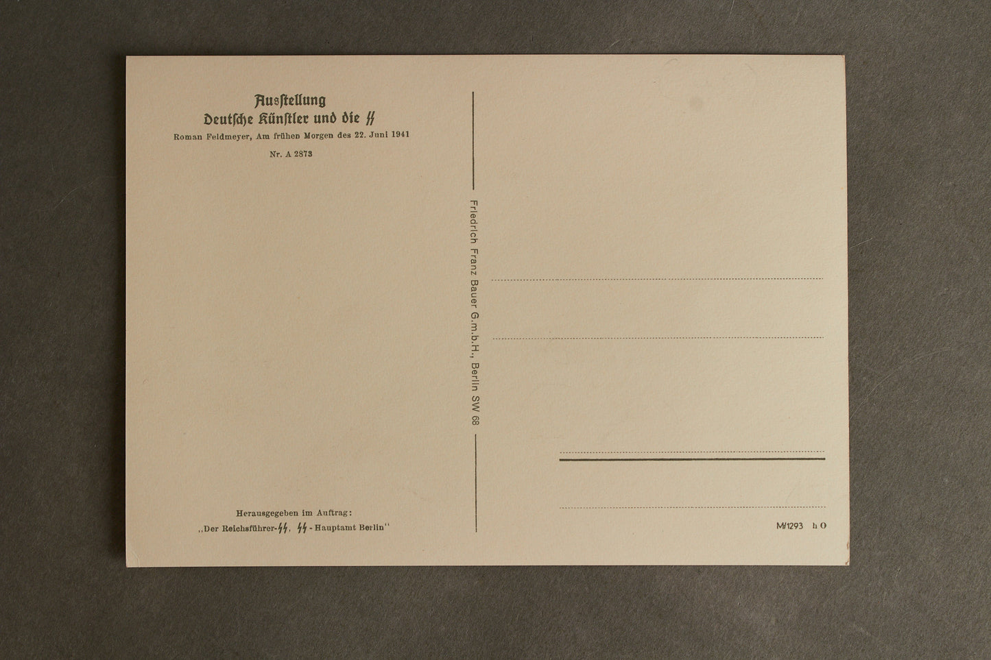 Waffen-SS Postcard. Rare. Original.