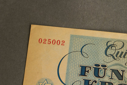 Concentration Camp & Ghetto Theresienstadt "Fünfzig Kronen" Banknote. Original.