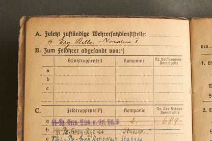 Schslewig Waffen-SS "Totenkopf" Soldbuch (SS-Pz.Gren. Ausb.u.Ers.Btl.3). Great Totenkopf pictures! Rare. Original.