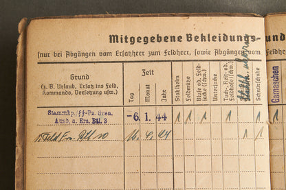 Schslewig Waffen-SS "Totenkopf" Soldbuch (SS-Pz.Gren. Ausb.u.Ers.Btl.3). Great Totenkopf pictures! Rare. Original.