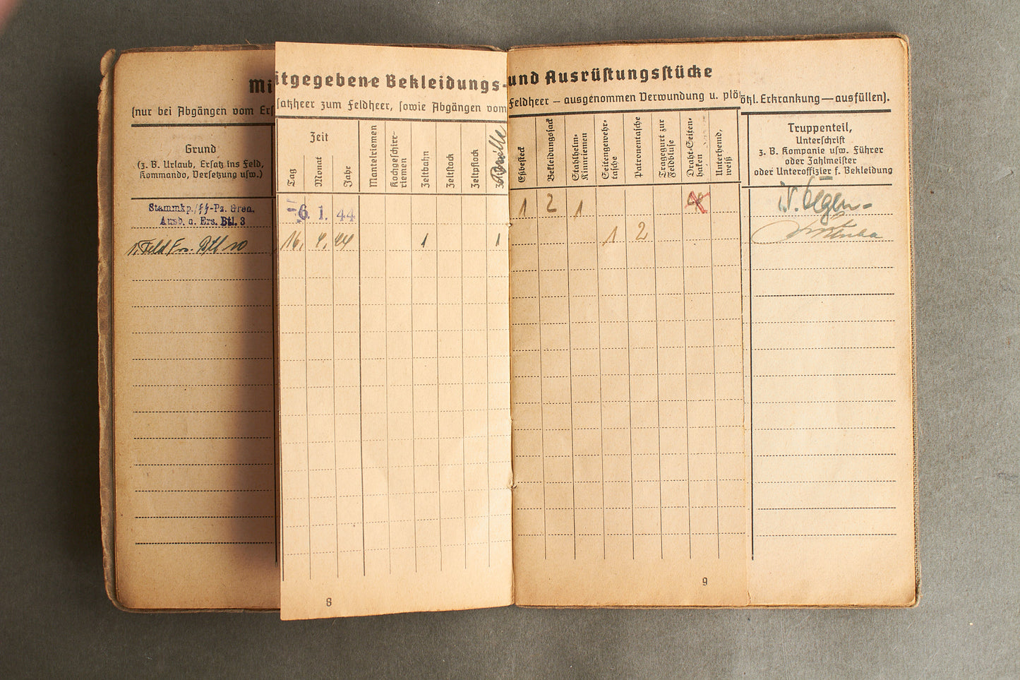 Schslewig Waffen-SS "Totenkopf" Soldbuch (SS-Pz.Gren. Ausb.u.Ers.Btl.3). Great Totenkopf pictures! Rare. Original.