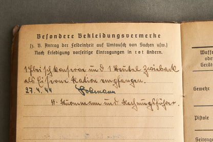 Schslewig Waffen-SS "Totenkopf" Soldbuch (SS-Pz.Gren. Ausb.u.Ers.Btl.3). Great Totenkopf pictures! Rare. Original.
