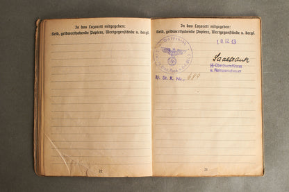 Schslewig Waffen-SS "Totenkopf" Soldbuch (SS-Pz.Gren. Ausb.u.Ers.Btl.3). Great Totenkopf pictures! Rare. Original.