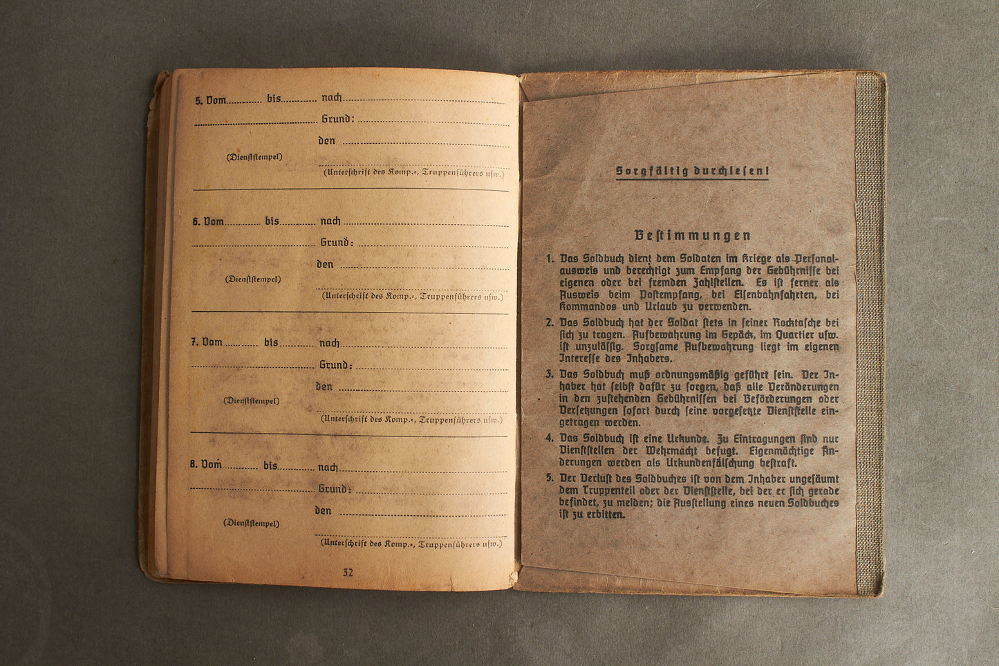 Schslewig Waffen-SS "Totenkopf" Soldbuch (SS-Pz.Gren. Ausb.u.Ers.Btl.3). Great Totenkopf pictures! Rare. Original.