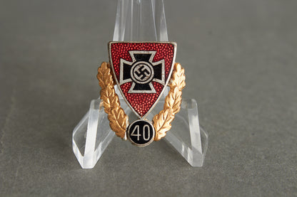 NS-RKB (Nationalsozialistischer Reichskriegerbund) 40 Year Membership. Original.