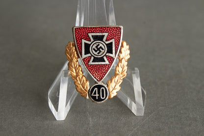 NS-RKB (Nationalsozialistischer Reichskriegerbund) 40 Year Membership. Original.