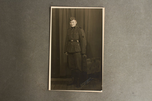 Waffen-SS Picture with Leningrad Death Card/Note on the back. Original.