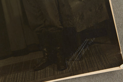 Waffen-SS Picture with Leningrad Death Card/Note on the back. Original.