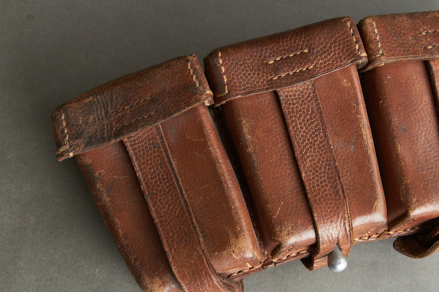 Brown K98 Ammunition Pouch. Complete. With maker. Original.