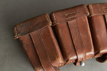 Brown K98 Ammunition Pouch. Complete. With maker. Original.