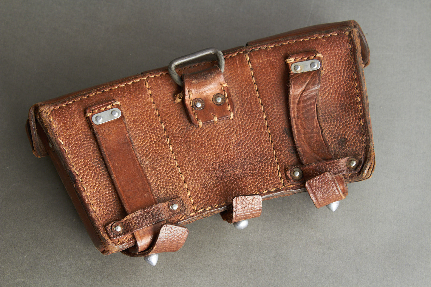 Brown K98 Ammunition Pouch. Complete. With maker. Original.