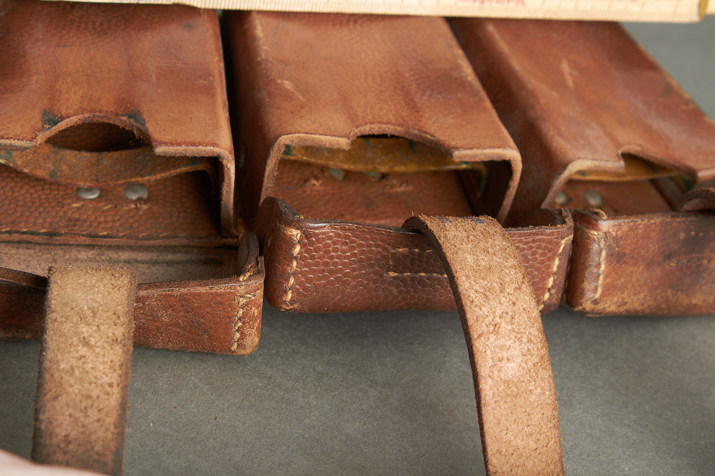 Brown K98 Ammunition Pouch. Complete. With maker. Original.