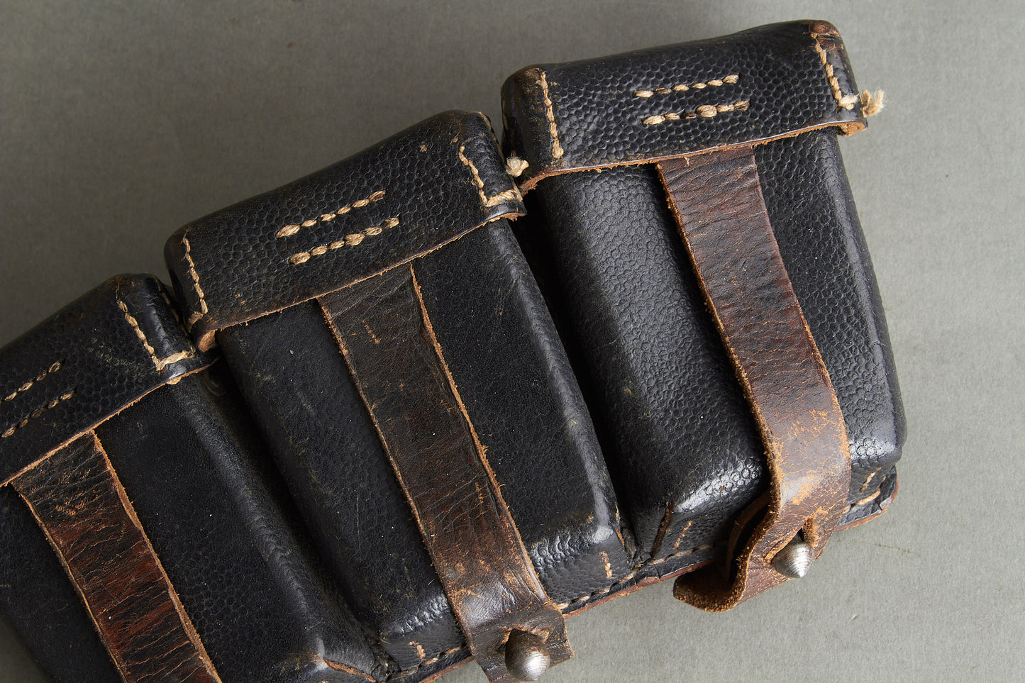 Black K98 Ammunition Pouch. Complete. Maker "LAGO WESTFALEN". Original.