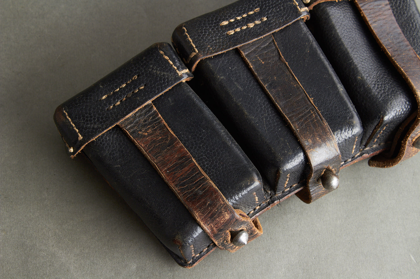 Black K98 Ammunition Pouch. Complete. Maker "LAGO WESTFALEN". Original.