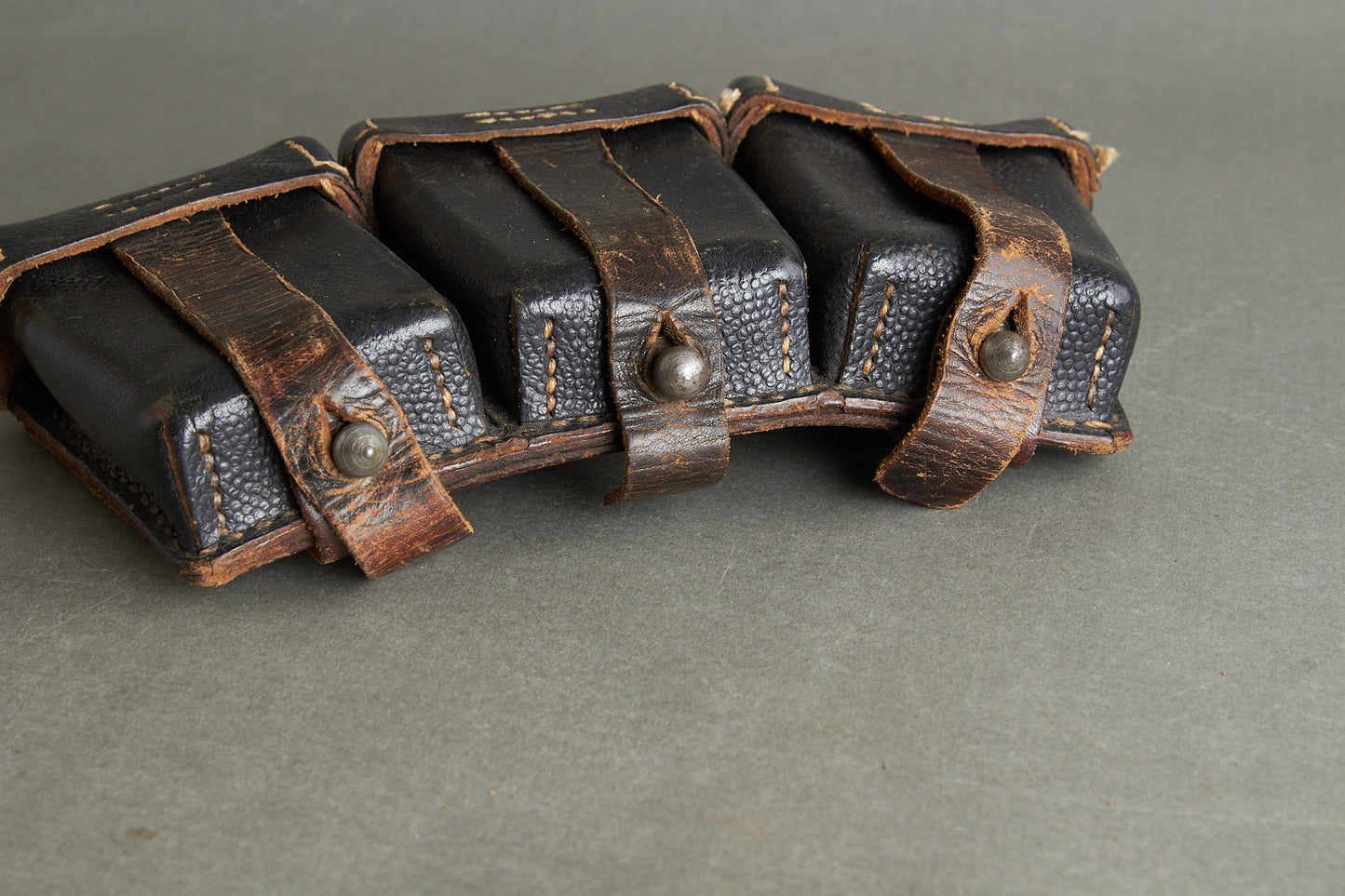 Black K98 Ammunition Pouch. Complete. Maker "LAGO WESTFALEN". Original.