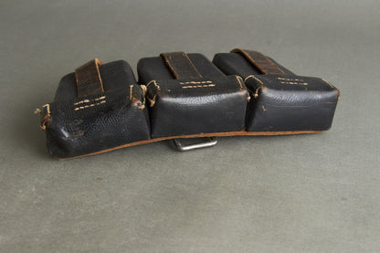 Black K98 Ammunition Pouch. Complete. Maker "LAGO WESTFALEN". Original.