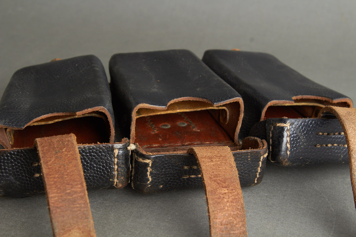 Black K98 Ammunition Pouch. Complete. Maker "LAGO WESTFALEN". Original.