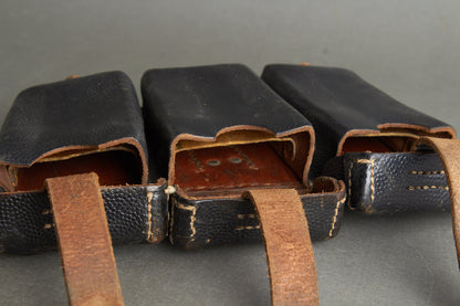 Black K98 Ammunition Pouch. Complete. Maker "LAGO WESTFALEN". Original.