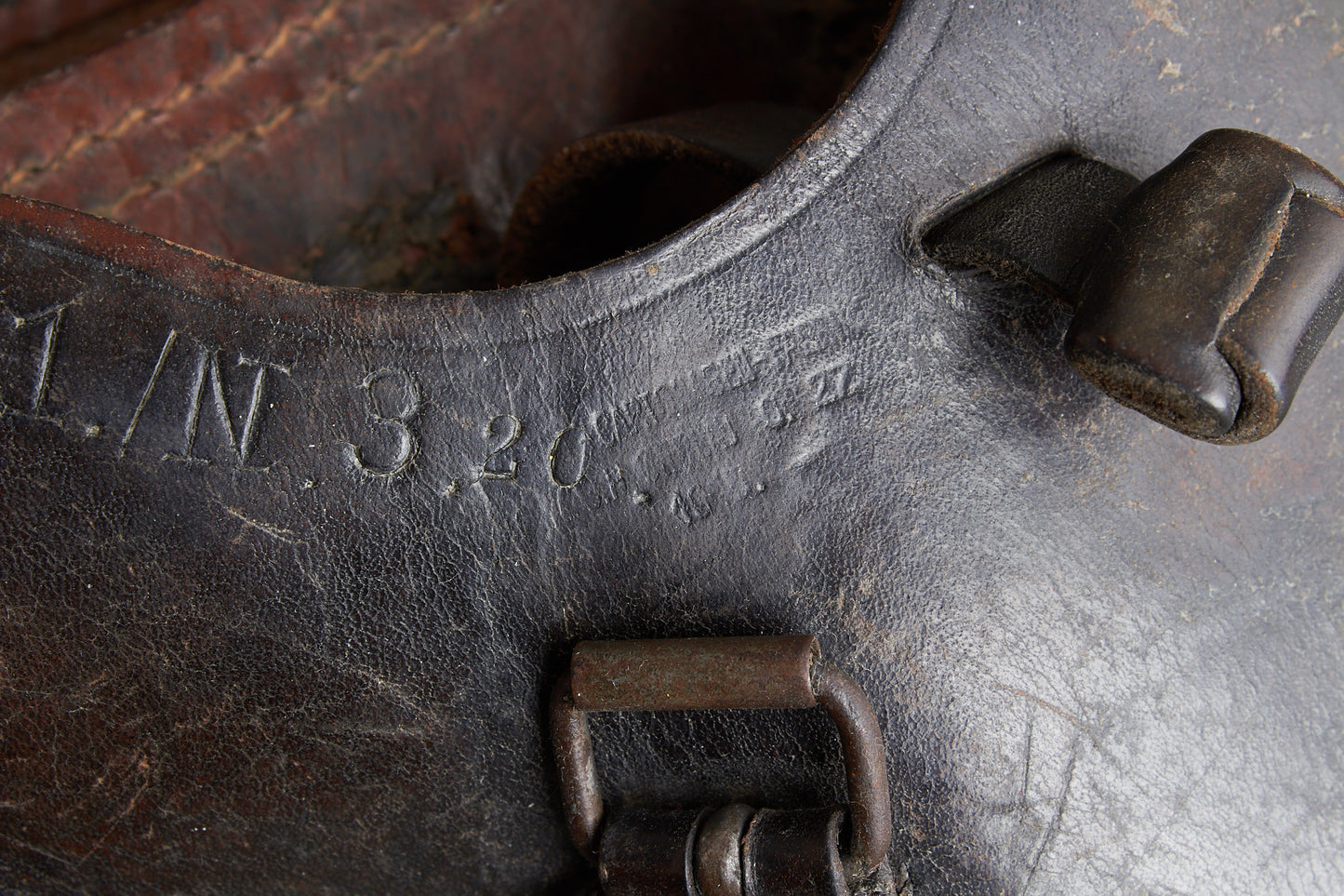 Early Unit Marked Polizei Luger P08 Holster. Cleaning rod holder half-cut. Rare! Original.
