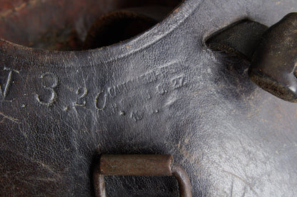 Early Unit Marked Polizei Luger P08 Holster. Cleaning rod holder half-cut. Rare! Original.
