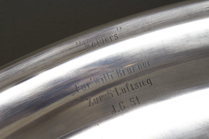 Large 58*37,5cm Luftwaffe Honor Gift Plate. "Mölders" für 'Willi' Brunner zum 5 luftsieg J.G.51 - 'wir gratulieren'. Original.