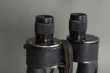Kriegsmarine 7x50 Binoculars. Manufactured by Ernst Leitz. Marked with code "beh". Original.