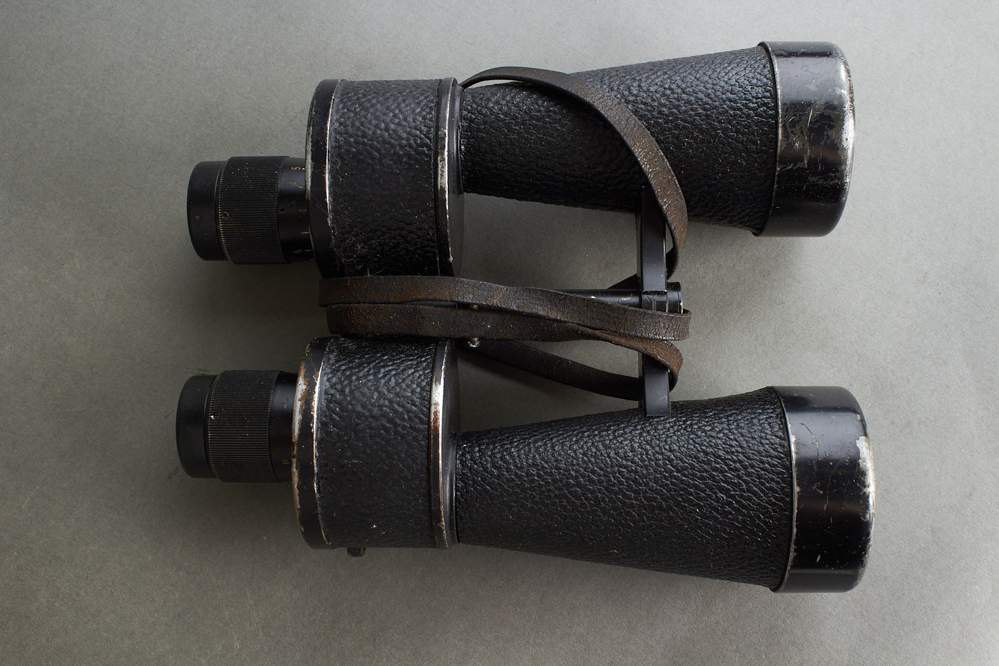 Kriegsmarine 7x50 Binoculars. Manufactured by Ernst Leitz. Marked with code "beh". Original.