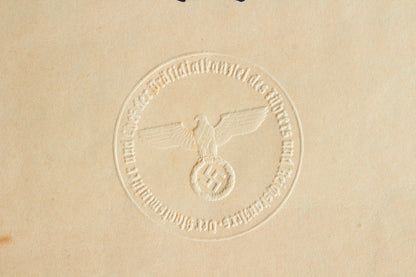 "Treudienst-Ehrenzeichen" 25 Year Service Urkunde Grouping. Original.