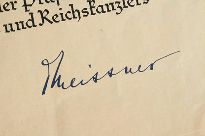 "Treudienst-Ehrenzeichen" 25 Year Service Urkunde Grouping. Original.