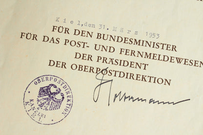 "Treudienst-Ehrenzeichen" 25 Year Service Urkunde Grouping. Original.