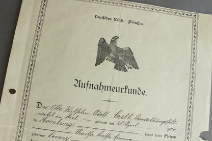 Kriegsmarine Urkunde Grouping. Original.