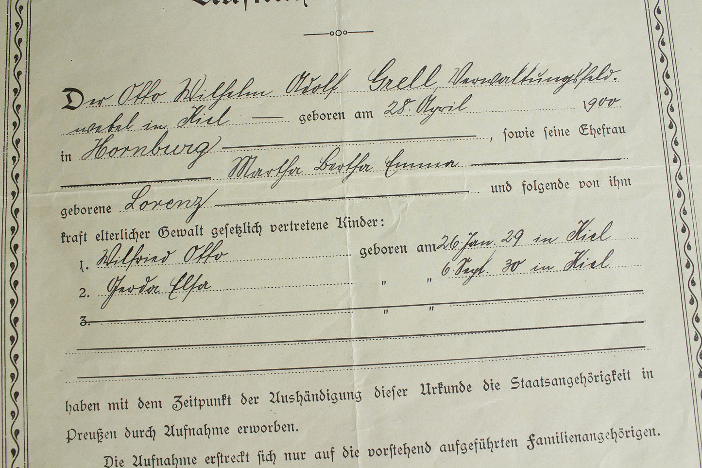Kriegsmarine Urkunde Grouping. Original.