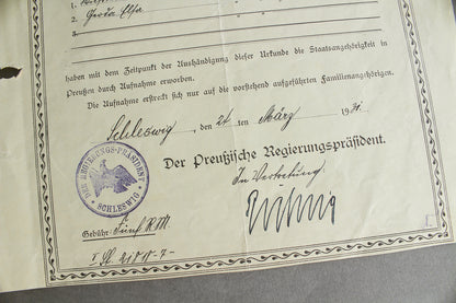 Kriegsmarine Urkunde Grouping. Original.