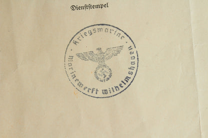 Kriegsmarine Urkunde Grouping. Original.