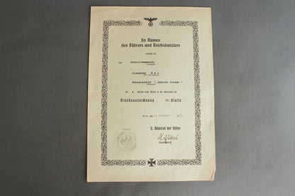 Kriegsmarine "Panzerschiff 'Admiral Scheer'" Grouping. Original.