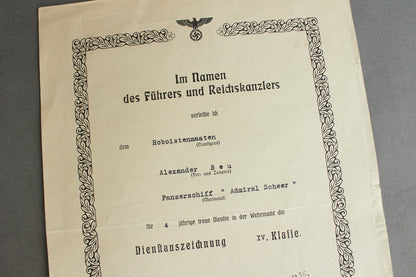 Kriegsmarine "Panzerschiff 'Admiral Scheer'" Grouping. Original.