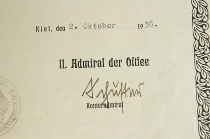 Kriegsmarine "Panzerschiff 'Admiral Scheer'" Grouping. Original.
