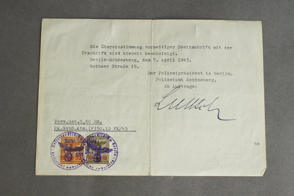 "Ehrenkreuz für Kriegsteilnehmer" Urkunde. Original.
