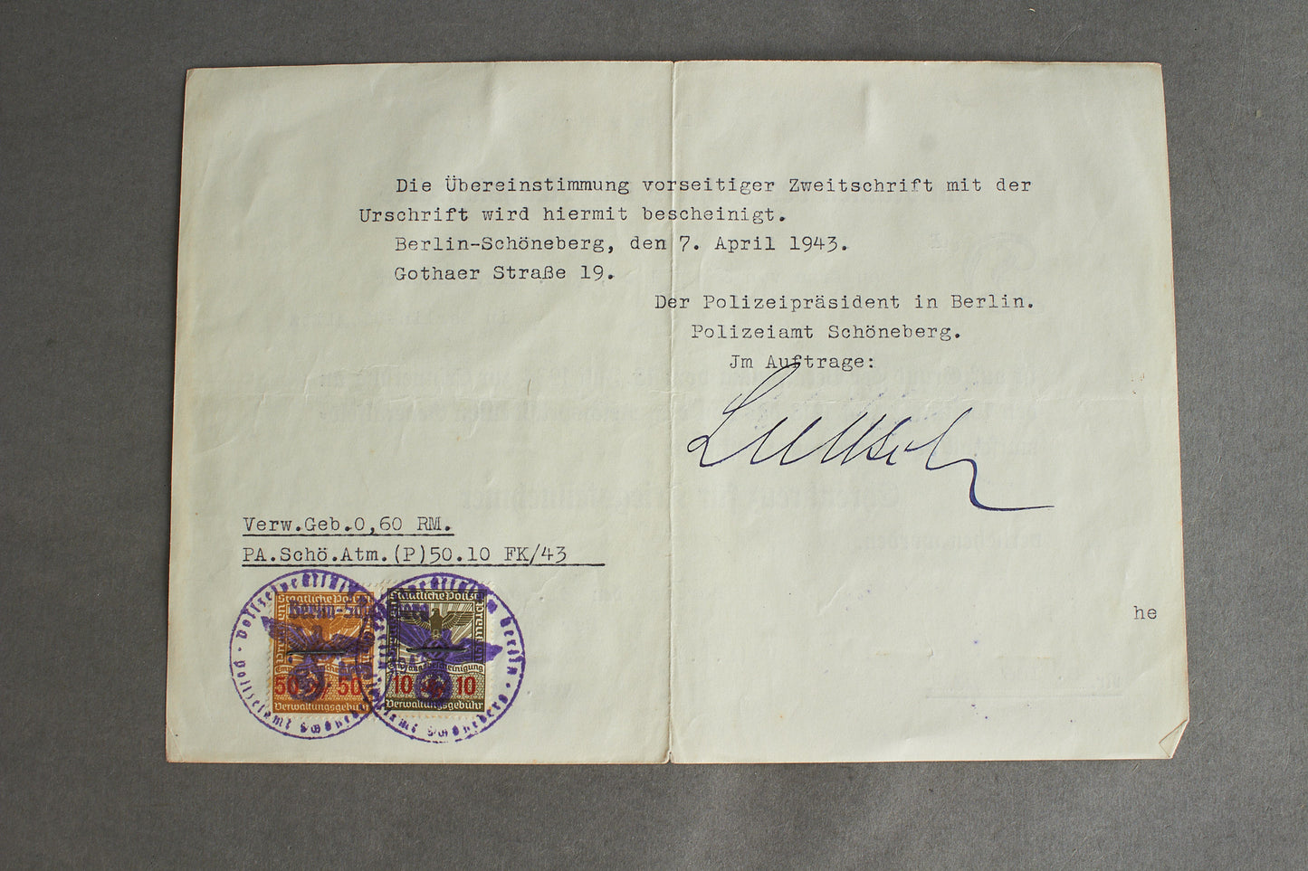 "Ehrenkreuz für Kriegsteilnehmer" Urkunde. Original.
