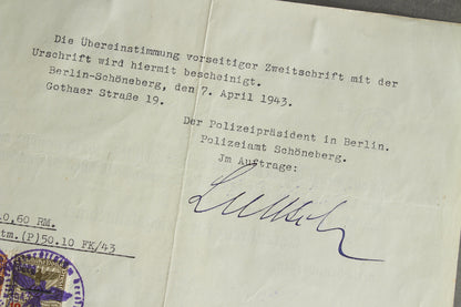 "Ehrenkreuz für Kriegsteilnehmer" Urkunde. Original.