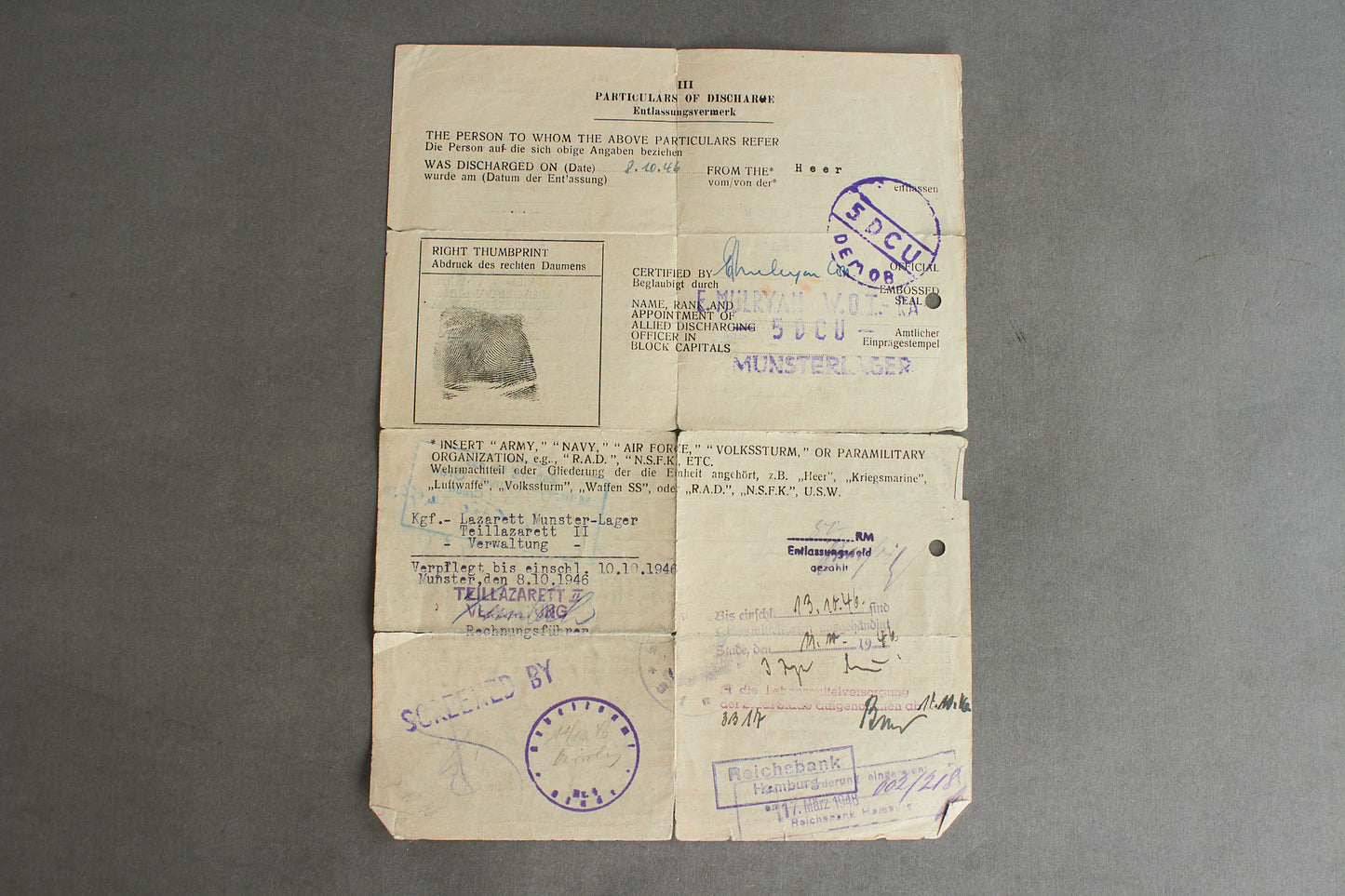 Grouping incl. Wound badge in Silver urkunde. Original.