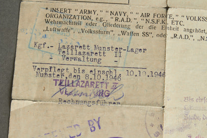 Grouping incl. Wound badge in Silver urkunde. Original.