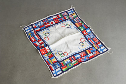 "Olympischen Spiele 1936 Berlin" Colorful remembrance Silk Scarf. Original.